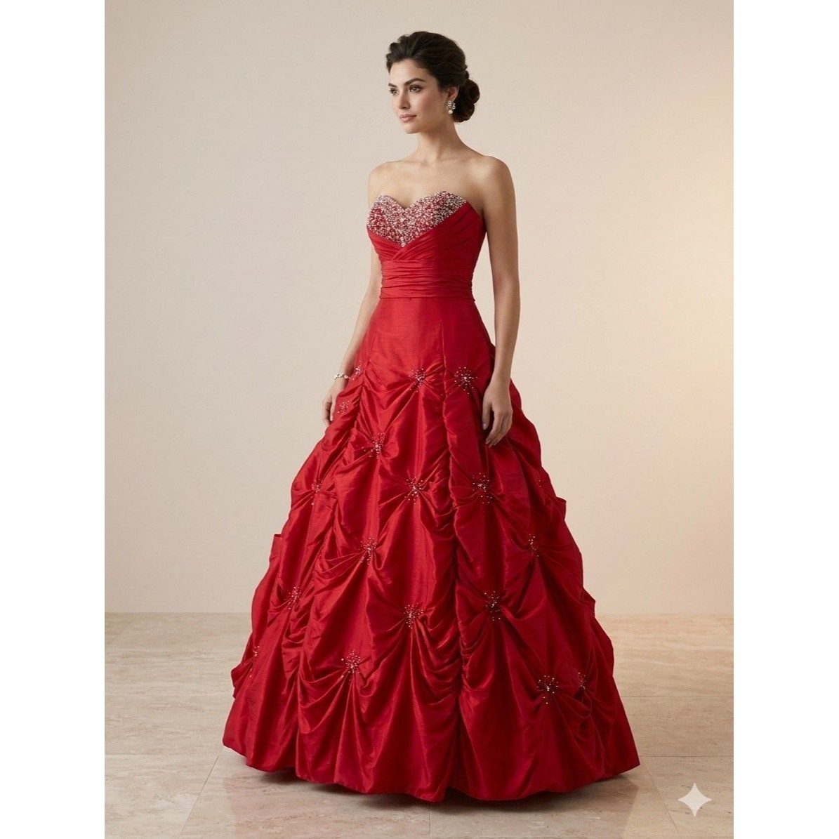 New Flirt By Maggie Sottero 4 Red Ballgown Formal Prom Pageant Dress Gown